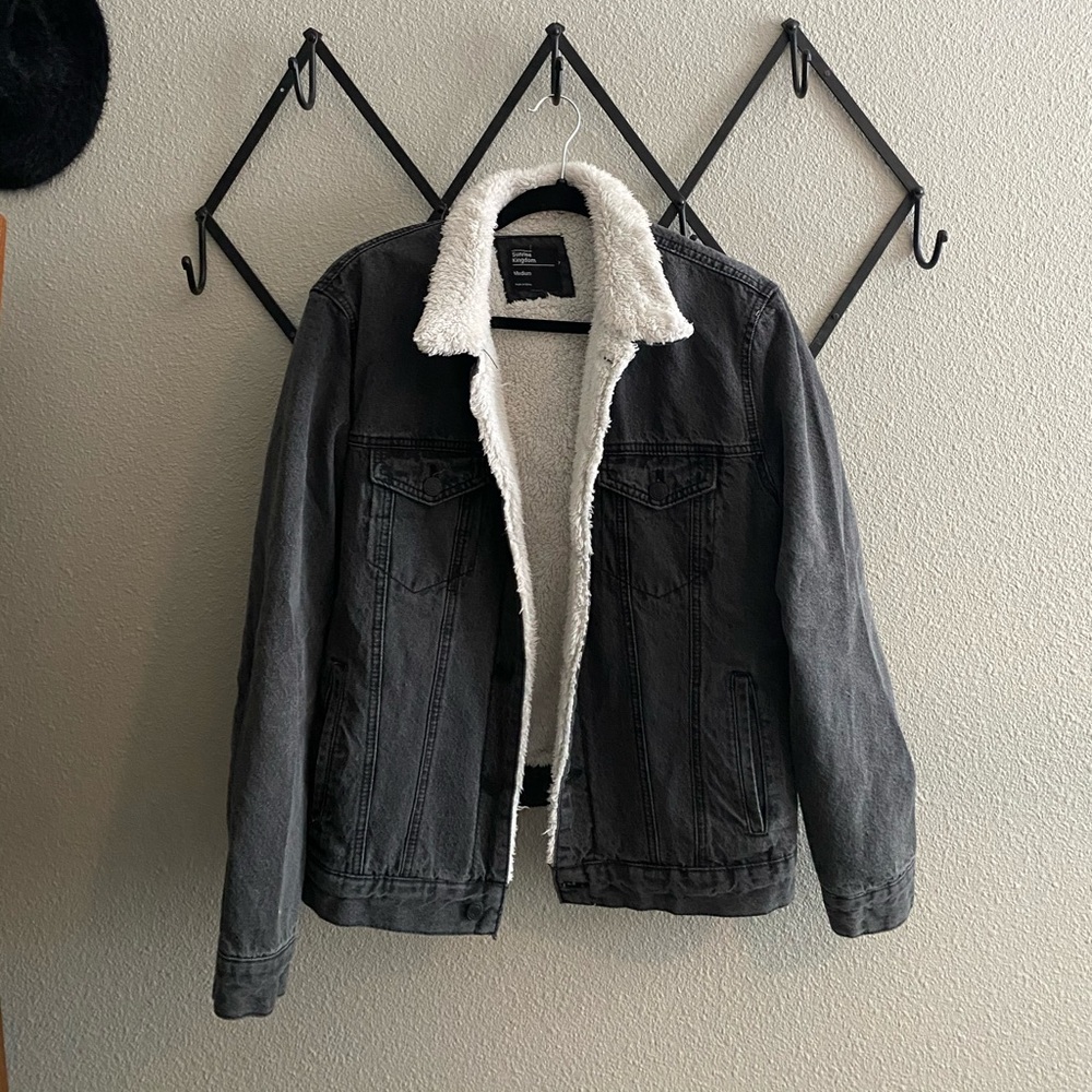 Sherpa Lined Black Jean Jacket